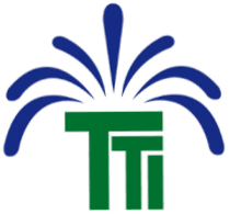 A green and blue logo of the temple tila.